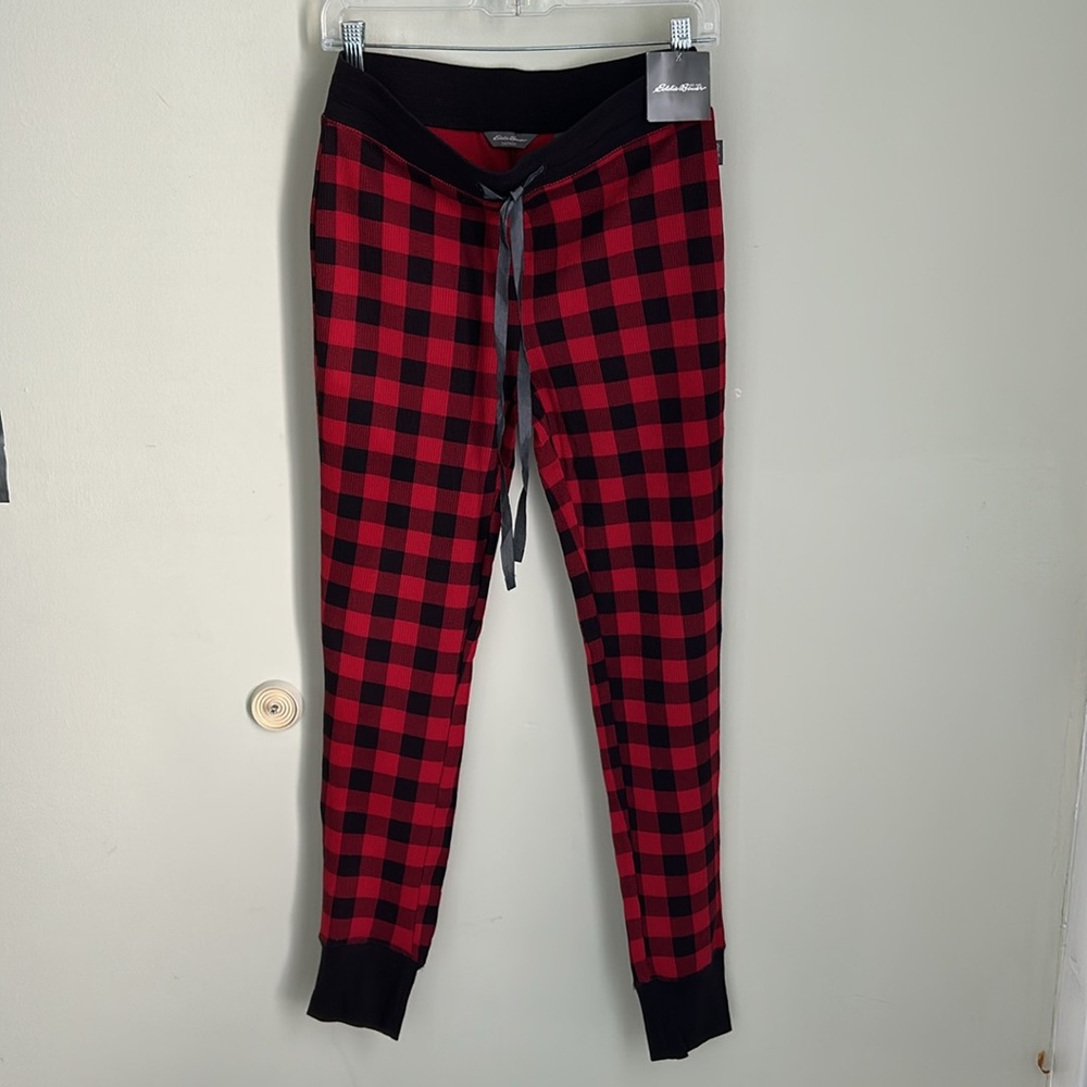 Eddie Bauer Scarlet and Black Plaid Sleep Pants - Picture 6 of 8